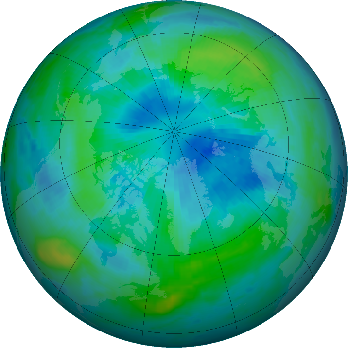 Arctic ozone map for 27 September 1996
